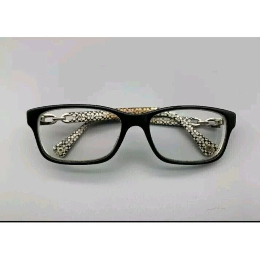 Coach HC6052 Fannie (5214) Black/ White Acetate Full Rim Eyeglasses Glasses